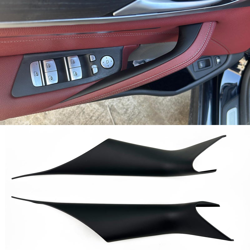 CHUANGHUI Car Door Handle Cover Left and Right Interior Door Pull Handles Protective Decorate Covers Fit for BMW 5 Series G30 G31 20172022 520i 520d 525d 530e 530i 540d 540i 550i 2PCS Black